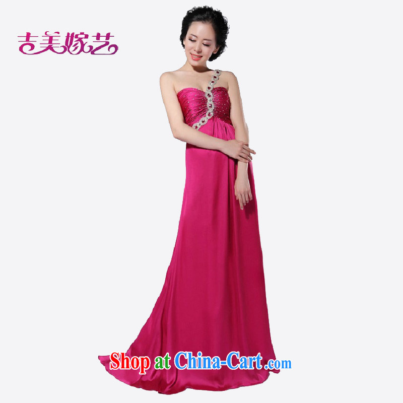 wedding dresses, marry us performing arts 2015 new single shoulder Korean tail dress 692 bridal gown of red 4_