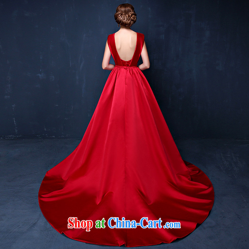 bridal dresses summer 2015 new dual-shoulder-length wine, red tail bows. The Code graphics thin banquet dress wine red XXL (waist 2.4), Mrs Alexa Lam, and, on-line shopping