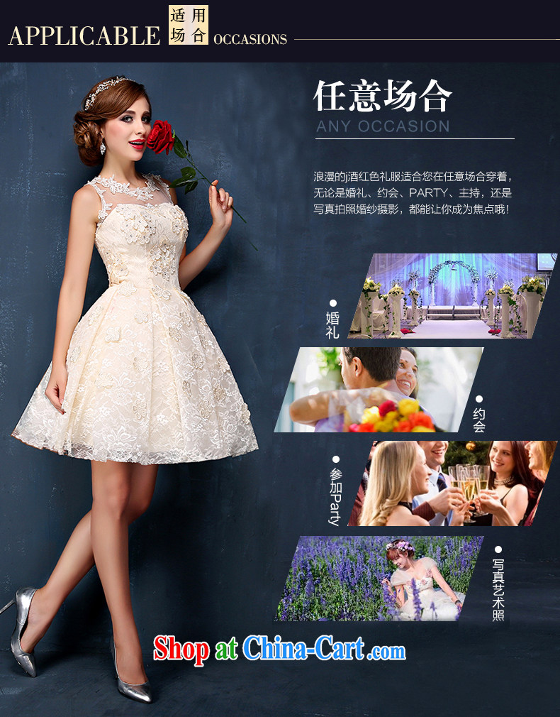 bridesmaid champagne colored dresses summer 2015 new Korean double-shoulder short video thin banquet dress champagne color XL (waist 2.3) pictures, price, brand platters! Elections are good character, the national distribution, so why buy now enjoy more preferential! Health