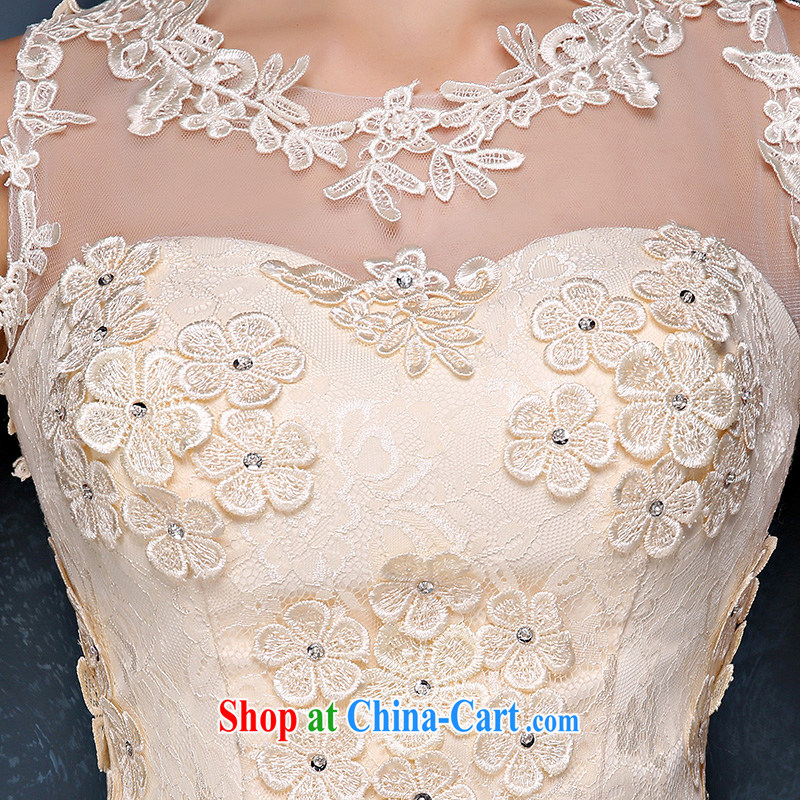 bridesmaid champagne color small dresses summer 2015 new Korean double-shoulder short video thin banquet dress champagne color XL (waist 2.3), Mrs Alexa Lam, and, on-line shopping
