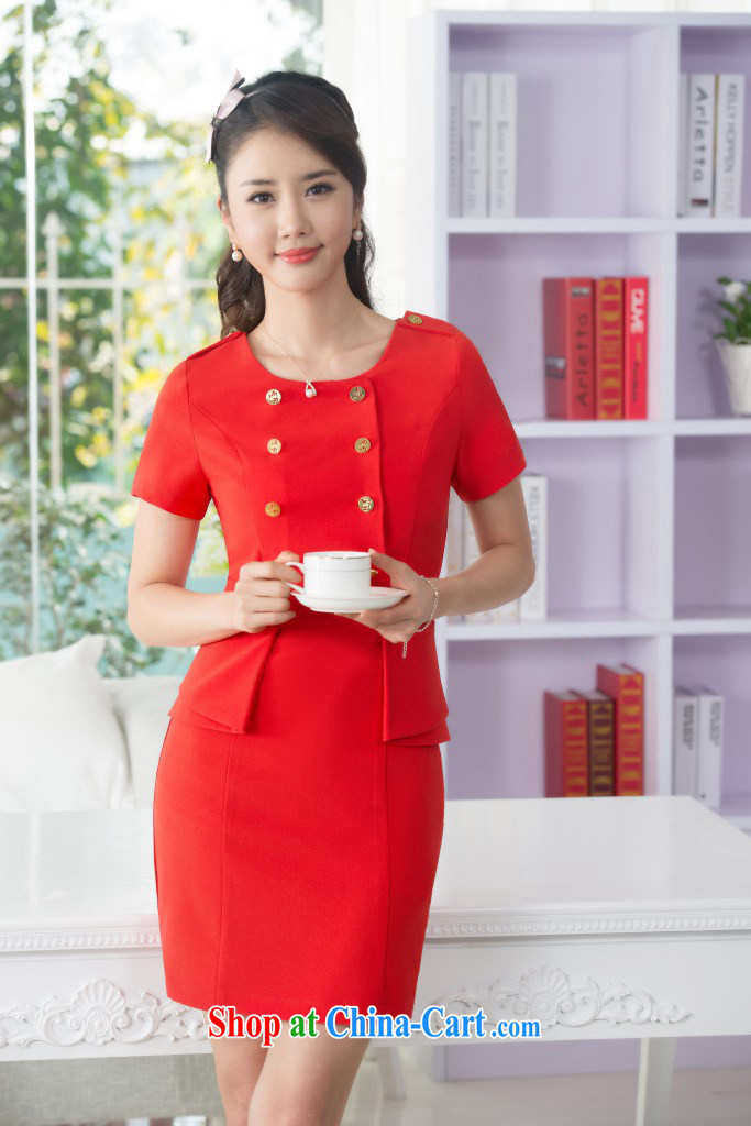 Axbaby new work with a short-sleeved dresses summer OL commuter career even skirt style clothing female air hostesses dress red XXXL pictures, price, brand platters! Elections are good character, the national distribution, so why buy now enjoy more preferential! Health