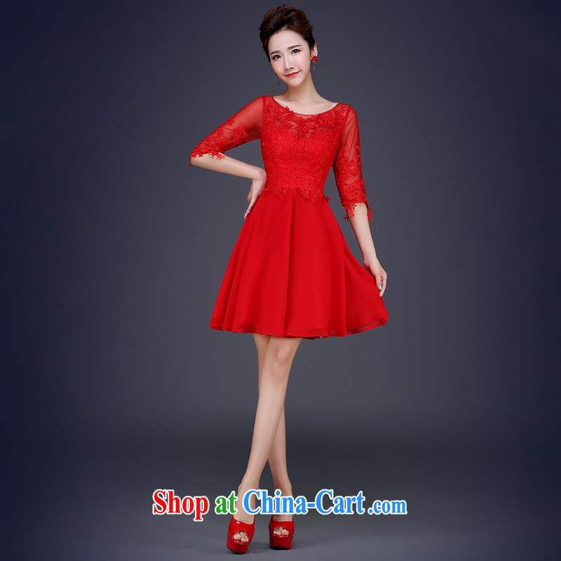 Cheng Kejie MIA 2015 new summer short, red bows in his bride cuff marriage banquet dress bridesmaid clothing fashion the waist red XXL, Jake Mia, and shopping on the Internet