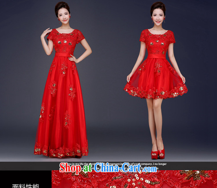 Cheng Kejie MIA toast serving long, summer 2015 new wedding dresses red lace bridal wedding short evening dress beauty female Red short XXL pictures, price, brand platters! Elections are good character, the national distribution, so why buy now enjoy more preferential! Health