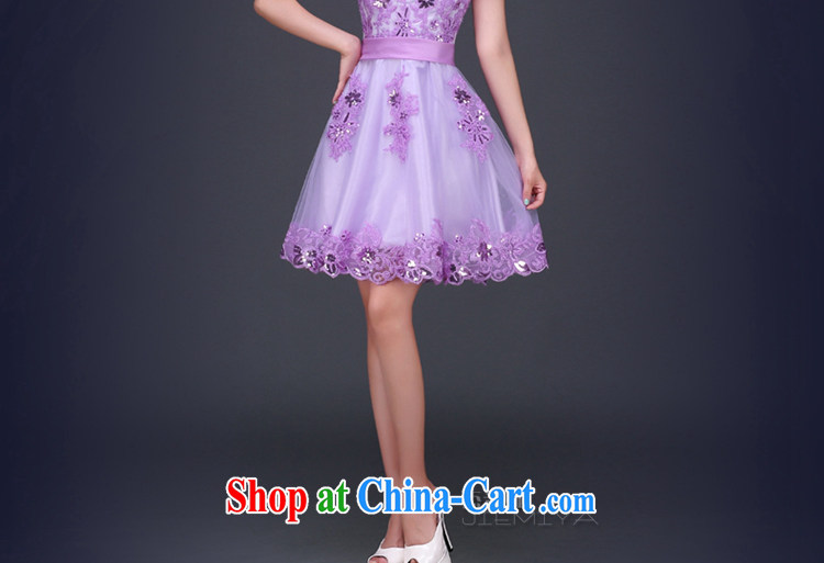 J. MIA dress short 2015 new summer purple short-sleeved lace banquet betrothal small dress hostess service performance female light purple XXL pictures, price, brand platters! Elections are good character, the national distribution, so why buy now enjoy more preferential! Health