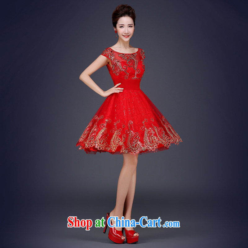 Cheng Kejie MIA toast serving short 2015 new summer wedding dresses Red field shoulder lace marriages long evening dress red short XXL, Jake Mia, and shopping on the Internet