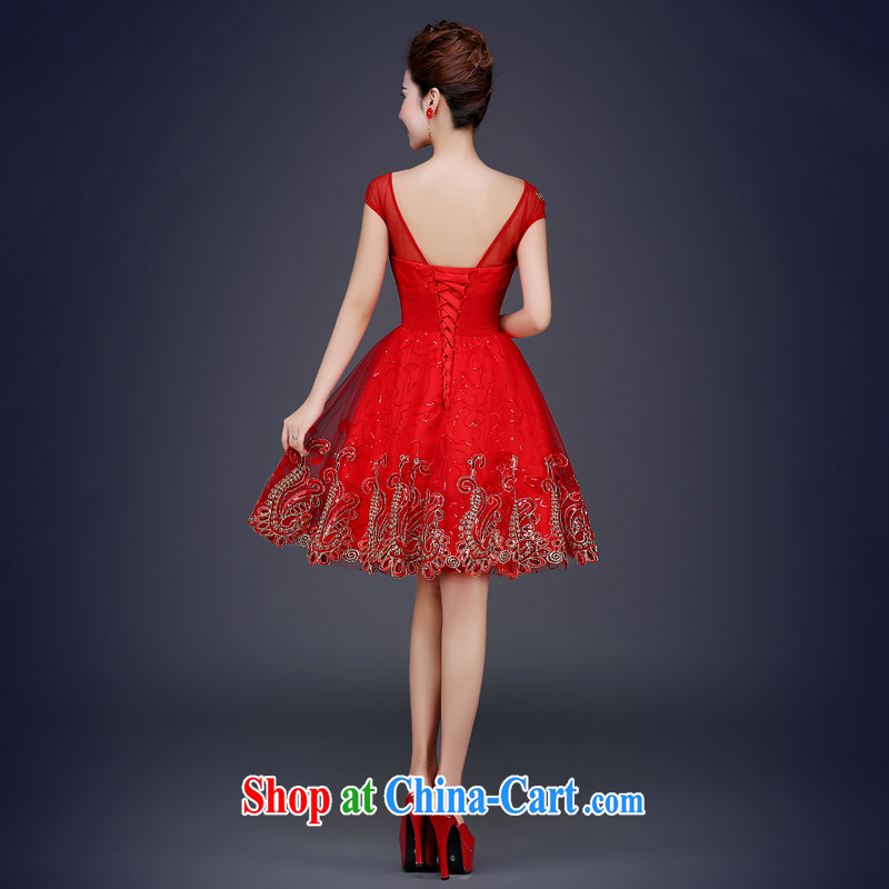 Cheng Kejie MIA toast serving short 2015 new summer wedding dresses Red field shoulder lace marriages long evening dress red short XXL, Jake Mia, and shopping on the Internet