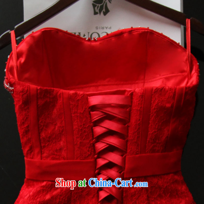 2015 new bride toast wiped his chest wedding dress red stylish wiped his chest, short the code dress summer back-door service throughout the bind over for package and short, small dress red made 7 Day Shipping does not return does not change, love, China,