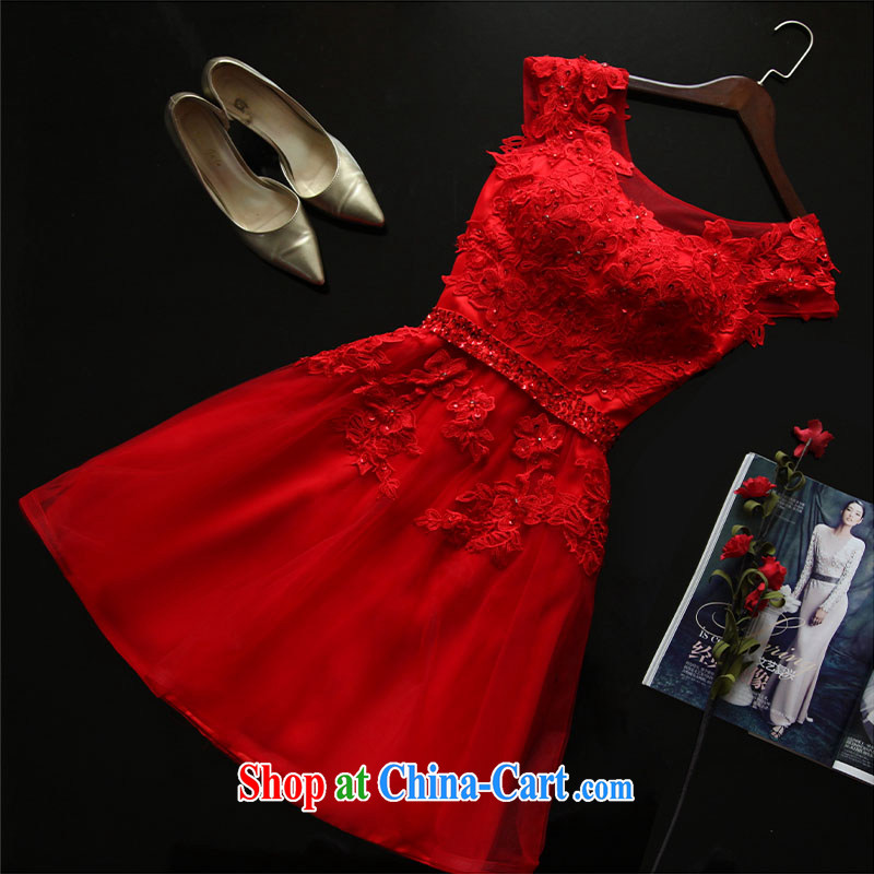 Bridal 2015 spring and summer new, small dress the Field shoulder lace bows serving short red, marriage back to the short skirt short performances, serving with beauty dress red made 7 Day Shipping does not return does not switch