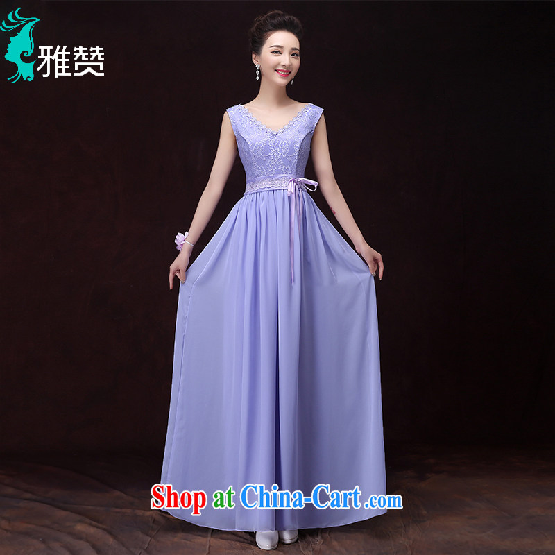 And Jacob his bridesmaid long serving a large number bridesmaid dresses in summer 2015 new purple single shoulder moderator female sister married skirt D shoulders V collar XXL