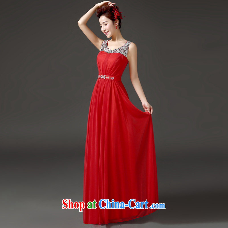(Quakers, summer 2015 new bride wedding dress toast serving Korean video thin shoulders fall red evening dress Banquet hosted performances serving red XXL code waist 2.3 feet, and friends (LANYI), online shopping