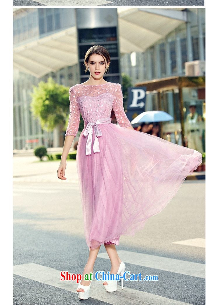 Petals rain saga should summer new lady in snow cuff woven Web yarn embroidery, long skirt large dresses generation 263651280 pink S pictures, price, brand platters! Elections are good character, the national distribution, so why buy now enjoy more preferential! Health