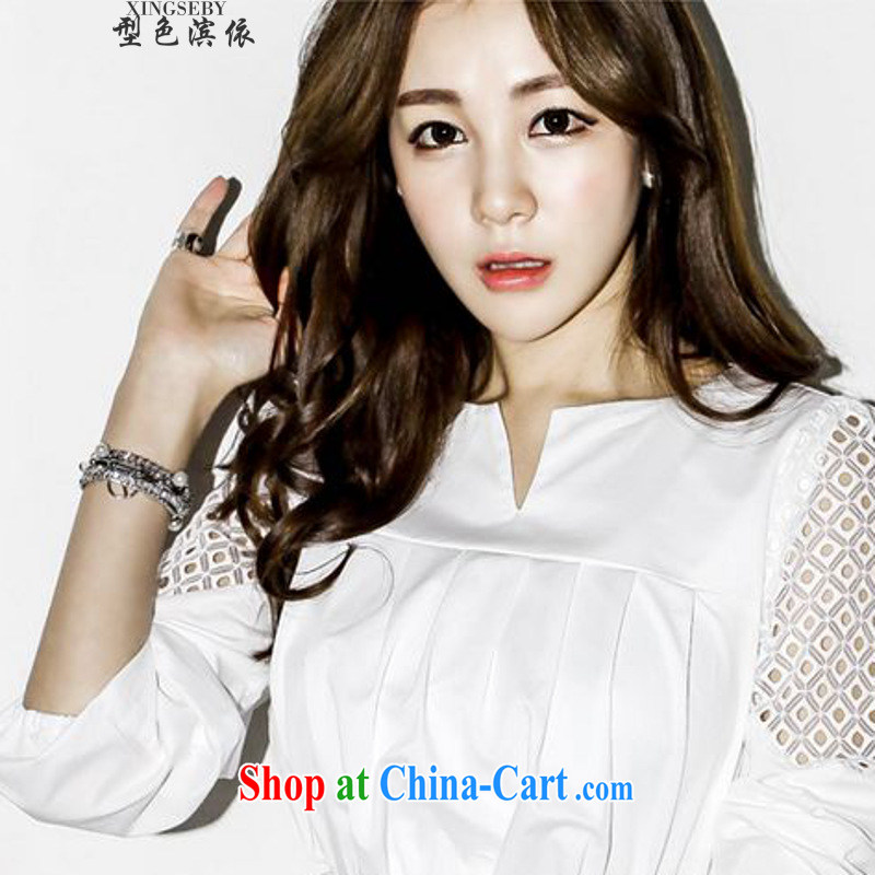 Type color bin in accordance with the pure American Languages empty hook take bubble sleeves, belt dresses and 335 300,823 A L cream color, color Bin (XINGSEBY), online shopping