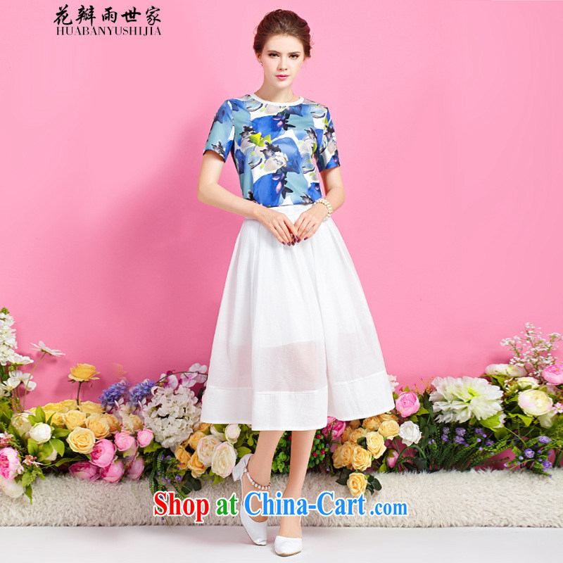 Petals rain saga should be with stamp duty round-collar T shirt, long, two-piece dresses generation 263653670 floral L