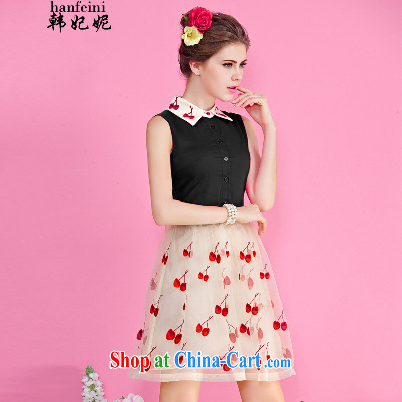 Korean Princess Anne summer high-end embroidered dresses Web yarn embroidery style beauty graphics thin shaggy skirts generation 263652780 red XL, Korean Princess Anne (hanfeini), online shopping