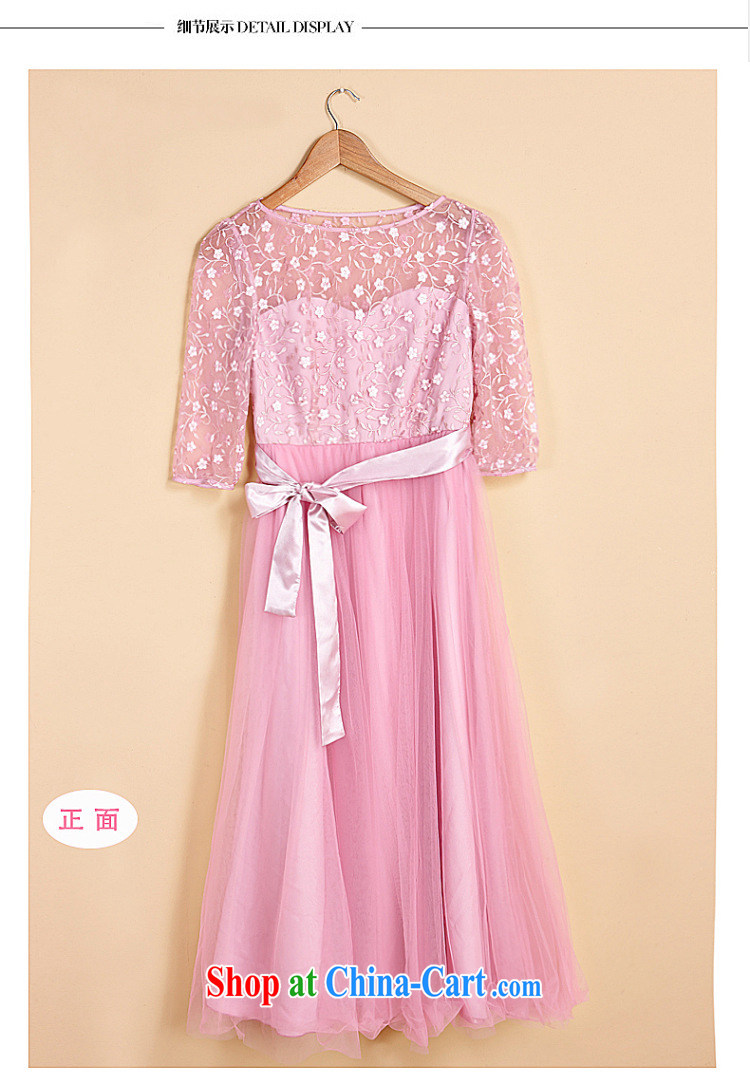 Korean Princess Anne summer new lady in snow cuff woven Web yarn embroidery, long skirt large dresses generation 263651280 pink M pictures, price, brand platters! Elections are good character, the national distribution, so why buy now enjoy more preferential! Health