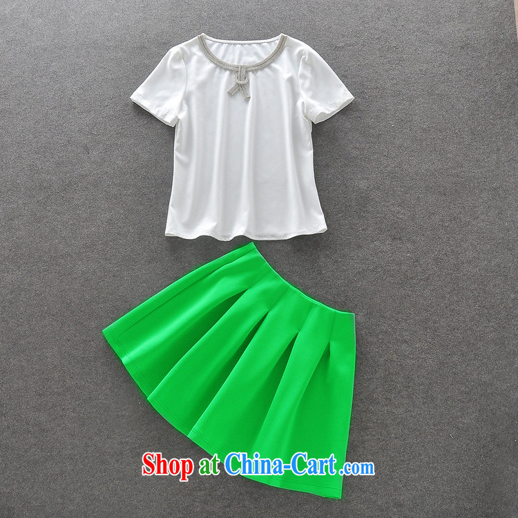 Petals rain family seek casual stylish wood drill short-sleeved T-shirt silver light green high-waist waist skirt kit for 327 B 950,738 white L pictures, price, brand platters! Elections are good character, the national distribution, so why buy now enjoy more preferential! Health