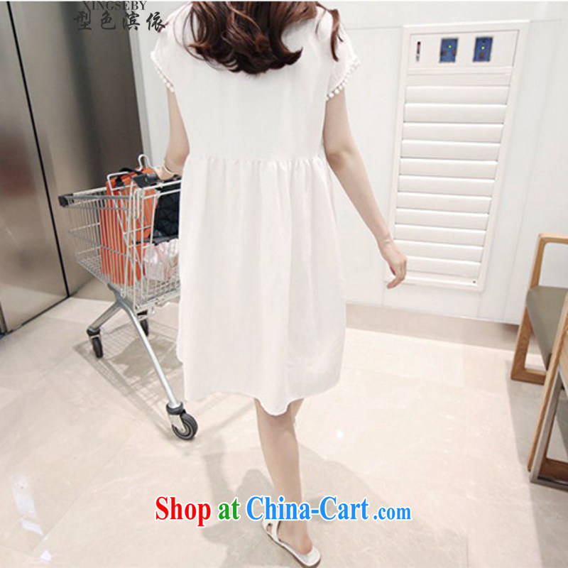Type color bin in accordance with the summer leisure larger female liberal video thin solid doll dresses and 335 A 102,029 white M, Goshiki (XINGSEBY), shopping on the Internet
