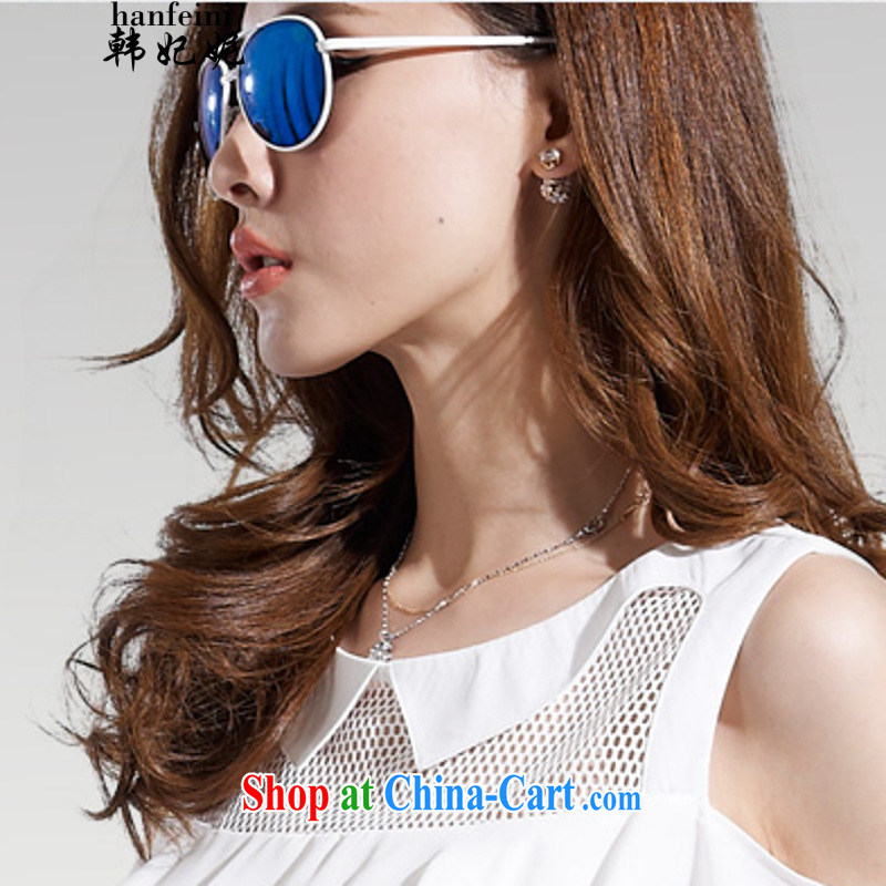 Princess won her two-piece larger blouses covered shoulders snow woven short-sleeved stamp stylish package for 327 B 980,339 white M, Korean Princess Anne (hanfeini), online shopping