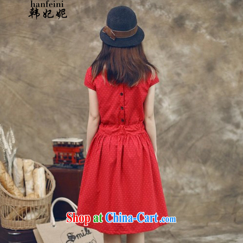 Korean Princess Anne summer cotton Ma dress short-sleeved, with skirts and 324651740 red XL, Korean Princess Anne (hanfeini), and, on-line shopping