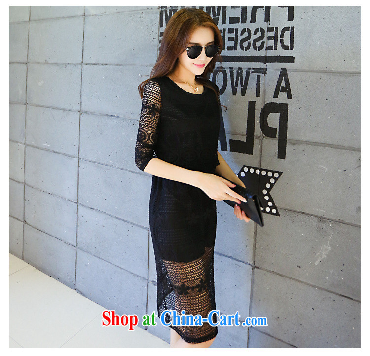 Korean Princess Anne new Korean version 7 loose-sleeved A field large numbers of Korean dresses, skirts and 511,435 black M pictures, price, brand platters! Elections are good character, the national distribution, so why buy now enjoy more preferential! Health