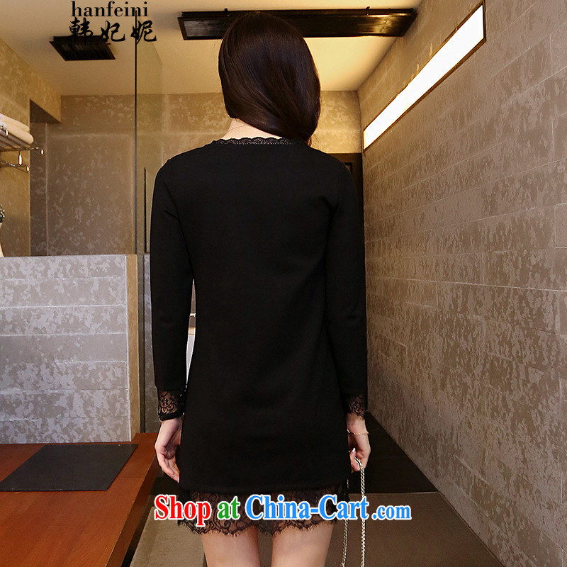 Korean Princess Anne style black simple and direct and ribs, cultivating dresses the 425203544 black XL, Korean Princess Anne (hanfeini), shopping on the Internet