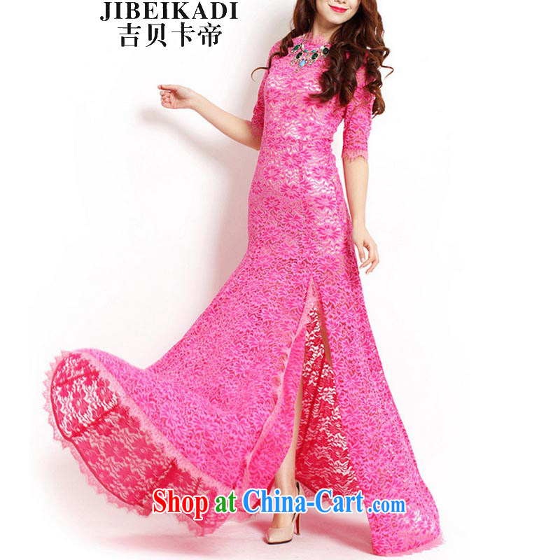 The Bekaa in Dili 2015 new European and American stars, lace-cuff in the swing the truck cuff in dress 8723 picture color S model is firm with a large, Bekaa in Dili (JIBEIKADI), shopping on the Internet