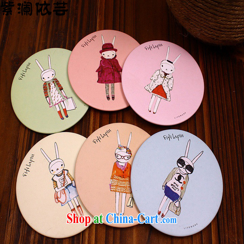 First World in 2015 will be a cartoon design portable with you wherever you go make-up mirror JZ - LF random, random,