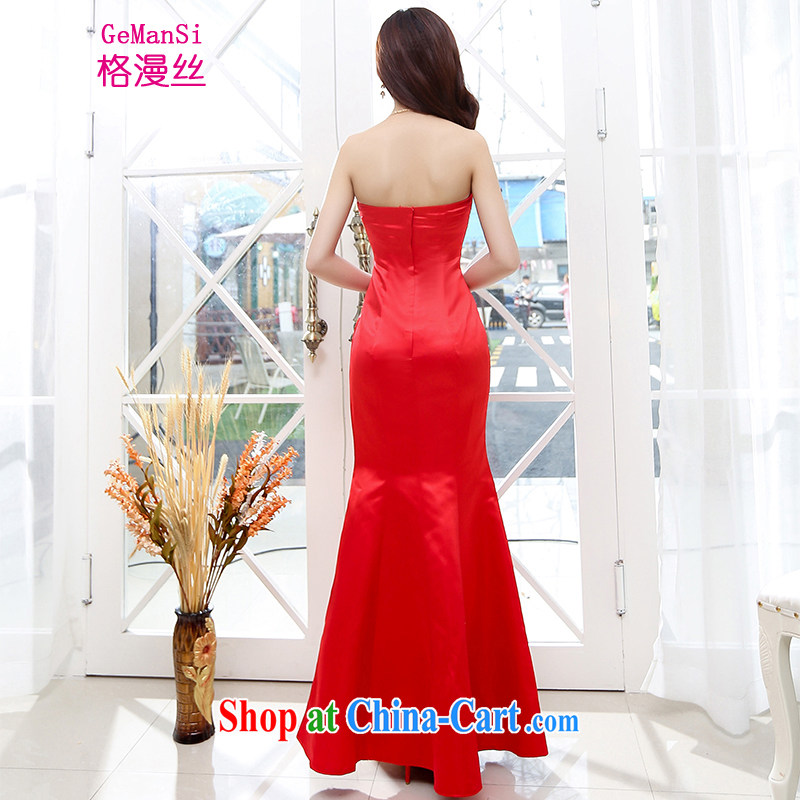The diffuse population GEMANSI 2015 summer new elegance erase chest embroidery the waist cultivating crowsfoot skirt wedding dress clothing dresses women's clothing red M, diffuse population (GeManSi), online shopping