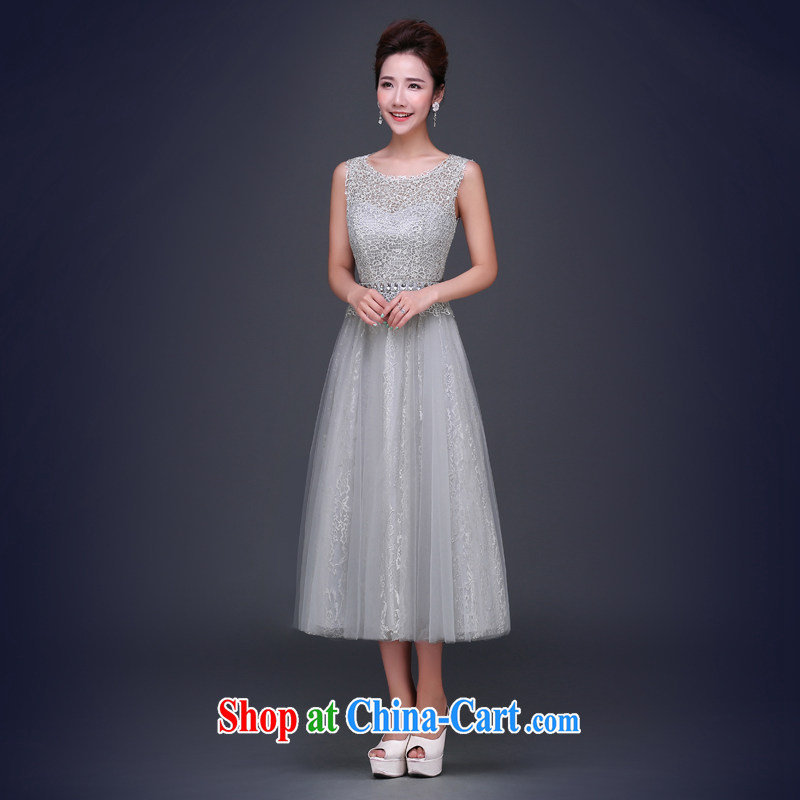 Cheng Kejie MIA 2015 new summer double-shoulder lace short dress red bridal wedding toast serving lace banquet evening dress girl light gray XXL, Jake Mia, and shopping on the Internet