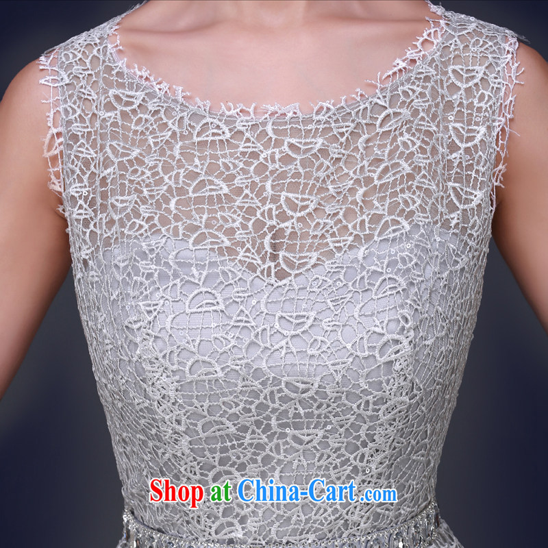 Cheng Kejie MIA 2015 new summer double-shoulder lace short dress red bridal wedding toast serving lace banquet evening dress girl light gray XXL, Jake Mia, and shopping on the Internet