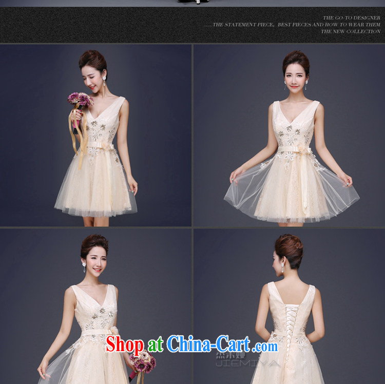 J. MIA dress 2015 new summer champagne color dual-shoulder short, small dress bridesmaid serving long banquet moderator female long XXL pictures, price, brand platters! Elections are good character, the national distribution, so why buy now enjoy more preferential! Health