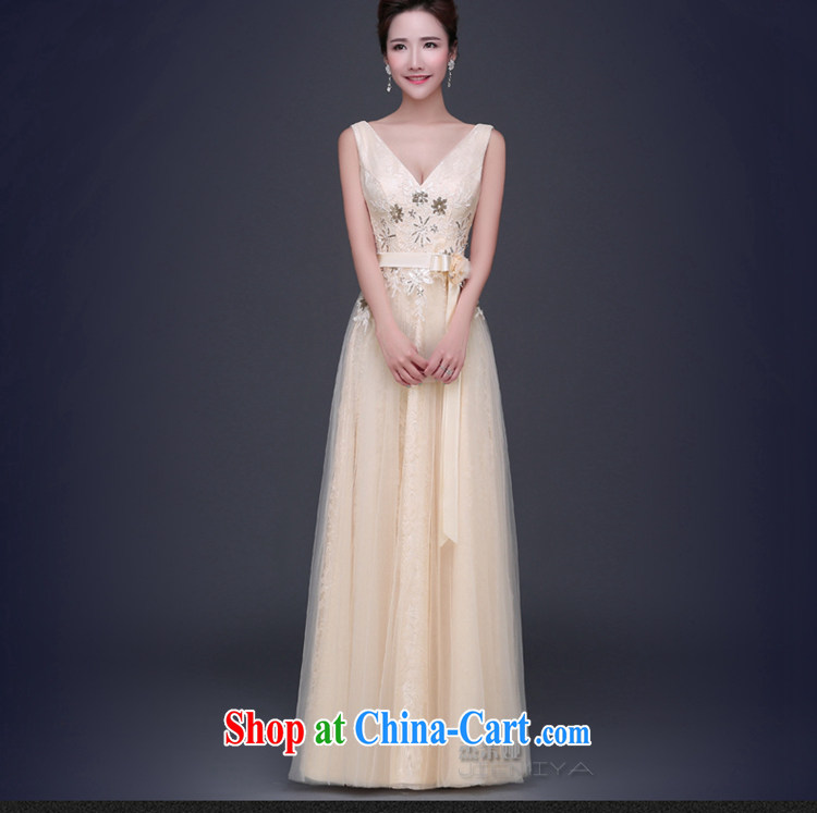 J. MIA dress 2015 new summer champagne color dual-shoulder short, small dress bridesmaid serving long banquet moderator female long XXL pictures, price, brand platters! Elections are good character, the national distribution, so why buy now enjoy more preferential! Health