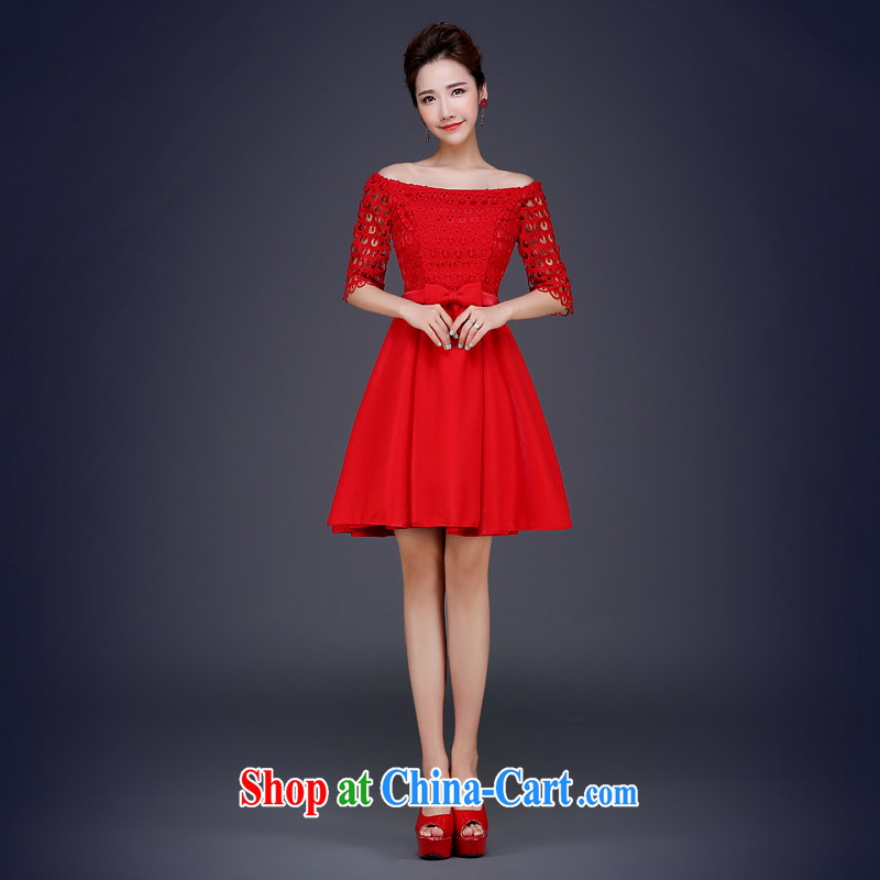 Jie MIA 2015 new lace marriages served toast wedding dresses a bare shoulders chest red short dress summer red XXL, Jake Mia, shopping on the Internet
