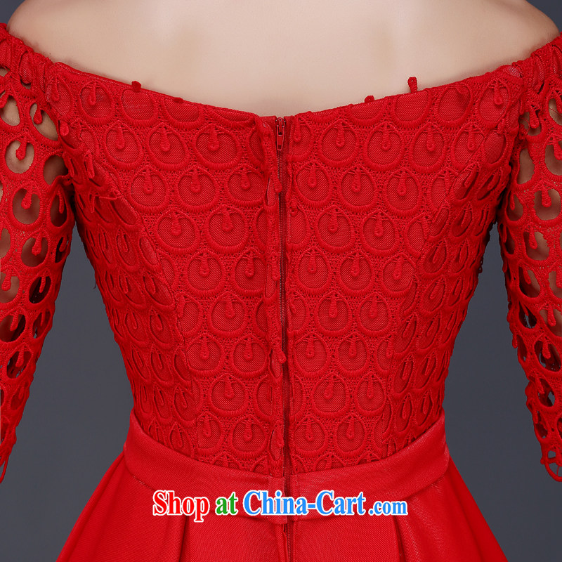 Jie MIA 2015 new lace marriages served toast wedding dresses a bare shoulders chest red short dress summer red XXL, Jake Mia, shopping on the Internet