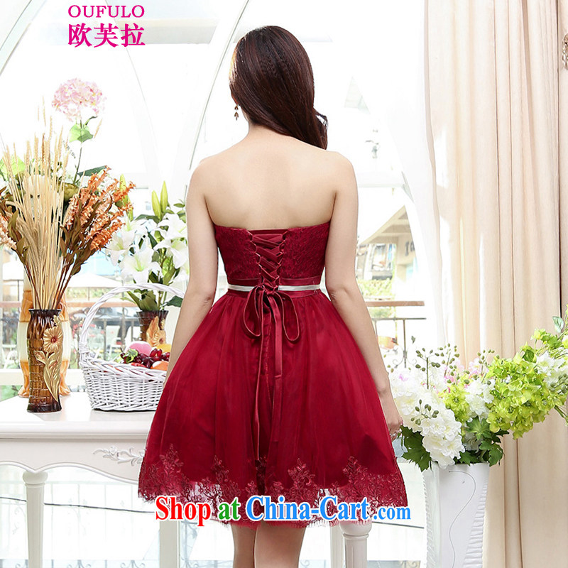 The summing up-down Oufulo 2015 new spring and summer stylish bridal toast pregnant women dress elegant short banquet upscale dress the Show night of drinking red S, the OSCE could pull (oufulo), online shopping
