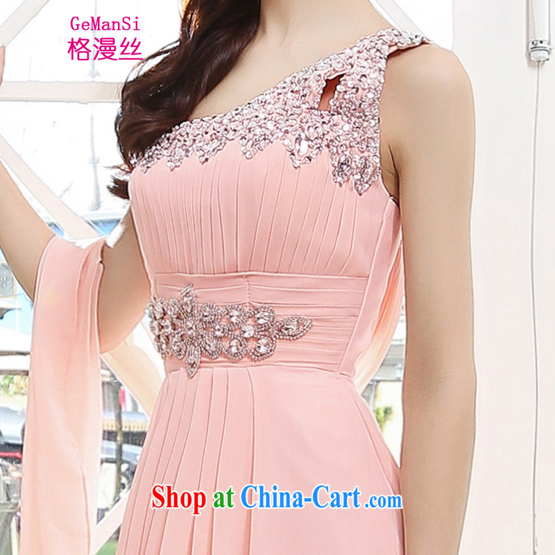 The diffuse population GEMANSI 2015 spring and summer, new bride toast wedding dress small dress the shoulder the shoulder bridesmaid serving long evening dress pink XL, diffuse population (GeManSi), online shopping