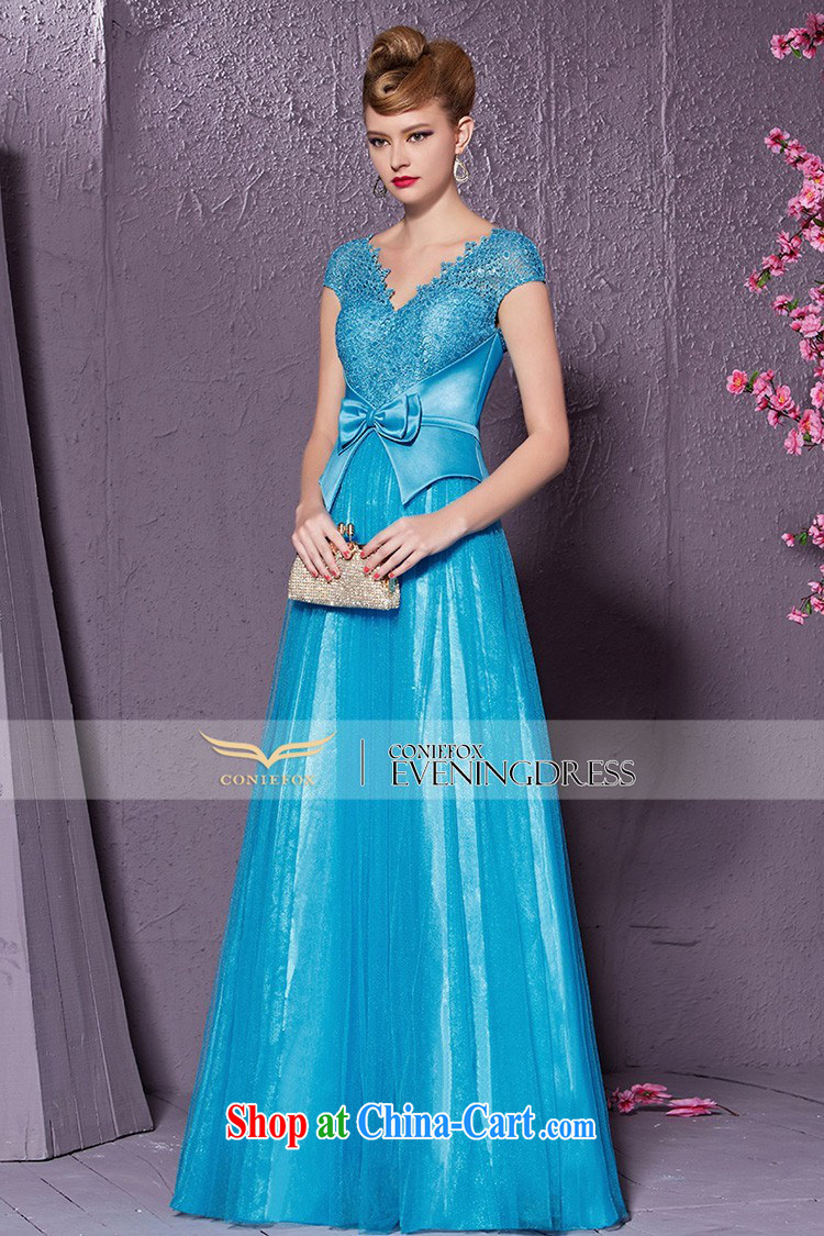 Creative Fox 2015 new blue V for banquet dress bow tie back exposed dress evening dress uniform toast hosted annual dress 30,911 blue XXL pictures, price, brand platters! Elections are good character, the national distribution, so why buy now enjoy more preferential! Health