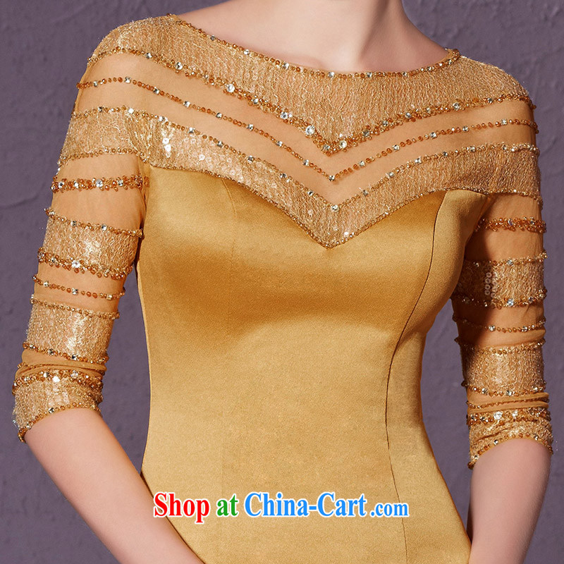 Creative Fox in gold cuff banquet dress beauty long marriages served toast the annual concert dress clothes bridesmaid dress 30,915 gold XXL, creative Fox (coniefox), online shopping