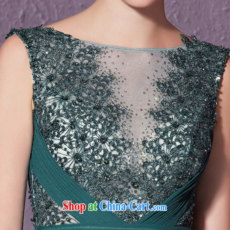 Creative Fox in Europe and America as well as dresses and stylish wood drill back exposed banquet dress beauty long evening dress toast serving the annual concert dresses serving 30,916 green XXL, creative Fox (coniefox), online shopping
