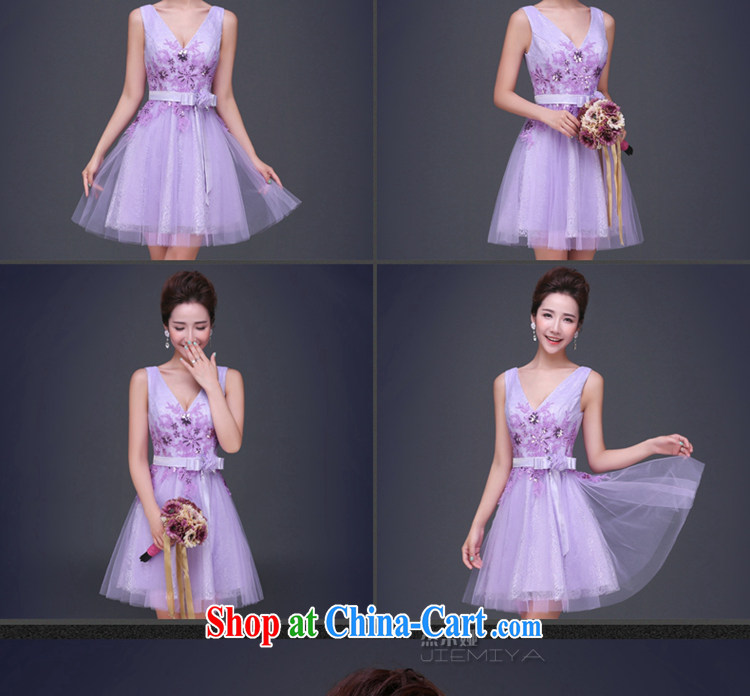 Cheng Kejie MIA dress short, 2015 new summer purple shoulders V collar bridesmaid sister serving as small dress the wedding banquet female light purple XXL pictures, price, brand platters! Elections are good character, the national distribution, so why buy now enjoy more preferential! Health