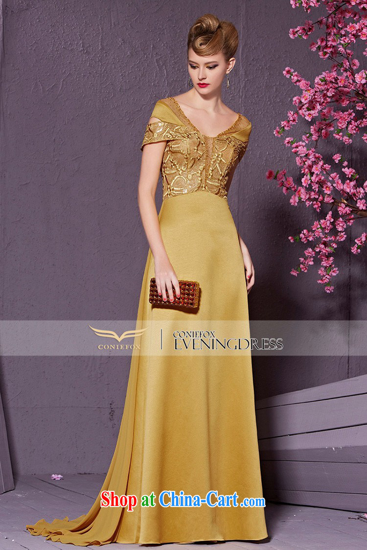 Creative Fox Evening Dress long stylish package shoulder banquet evening dress toast serving the annual dress tail performance service bridal wedding dress 30,923 yellow XXL pictures, price, brand platters! Elections are good character, the national distribution, so why buy now enjoy more preferential! Health