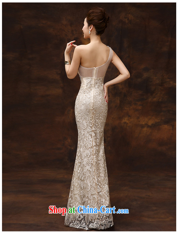 Energy, Philip Li lace Evening Dress 2015 new single shoulder-length, bridal wedding toast beauty service at Merlion dress summer champagne color tailored pictures, price, brand platters! Elections are good character, the national distribution, so why buy now enjoy more preferential! Health