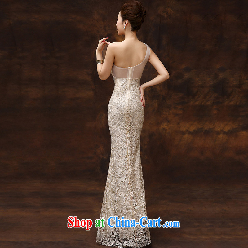 Energy Mr. Philip Li lace Evening Dress 2015 new single shoulder-length, bridal wedding toast beauty service at Merlion dress summer champagne color tailored energy, Philip Li (mode file), and, on-line shopping