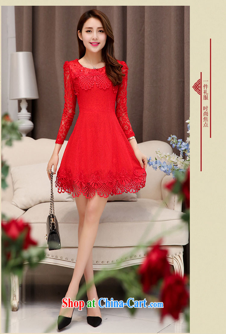 The world autumn 2015 New Beauty lady lace simple and classy gorgeous dresses small dress 1525 red XL pictures, price, brand platters! Elections are good character, the national distribution, so why buy now enjoy more preferential! Health