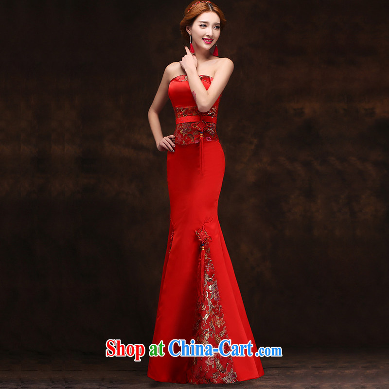 Renewable energy Mr. Philip Li toasting service 2015 spring and summer new ethnic wind cultivating crowsfoot long red bridal wedding dress dresses red M, energy, Philip Li (mode file), and, on-line shopping