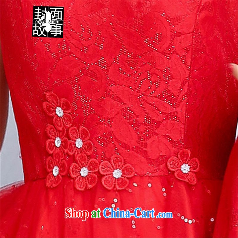 Cover Story 2015 new lace style dress networking dress + Short jacket, two-piece wedding bride's back doors, the toast wedding dress red XXXL, the cover story (cover story), online shopping