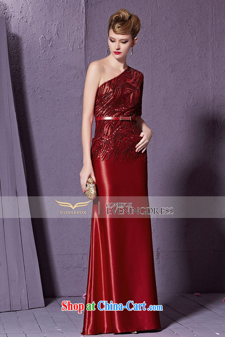 Creative Fox stylish single shoulder dress beauty long red bridal wedding evening dress uniform toast wedding hospitality service banquet video thin dress skirt 30,931 red XXL pictures, price, brand platters! Elections are good character, the national distribution, so why buy now enjoy more preferential! Health