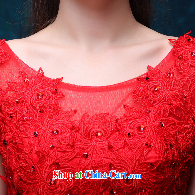 Bridal 2015 spring and summer new long serving toast dress the Field shoulder lace bows serving red long marriage, the door dress show banquet dress red made 7 Day Shipping do not return does not change, love, and, shopping on the Internet
