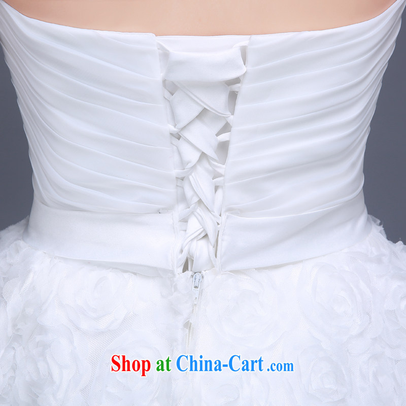 Wei Qi autumn 2015 new products the bride's wedding dress bows dress bridesmaid dress short white towel tied chest with a large code dress white XXL, Qi wei (QI WAVE), online shopping