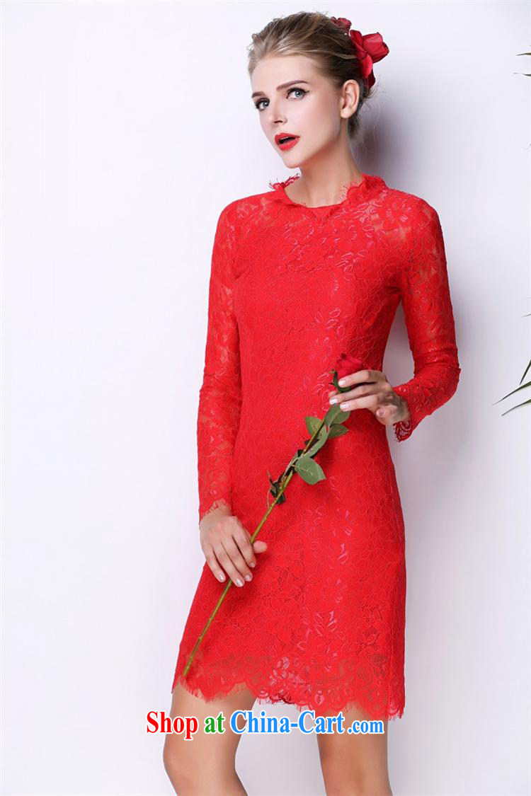 With vPro heartrendingly dress lace red bows dress long-sleeved beauty dress autumn new 3094 red XL pictures, price, brand platters! Elections are good character, the national distribution, so why buy now enjoy more preferential! Health